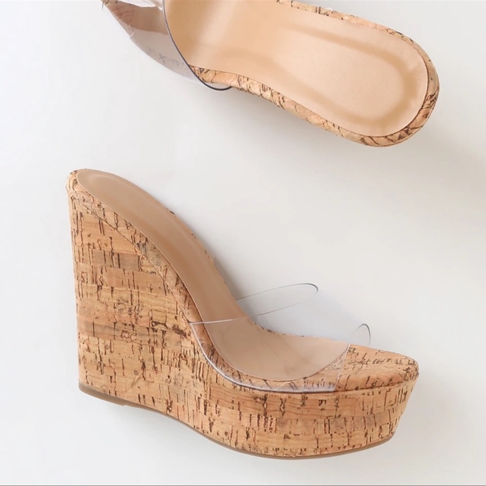 Woman’s Cork wedge with clear band - Picture 4 of 7